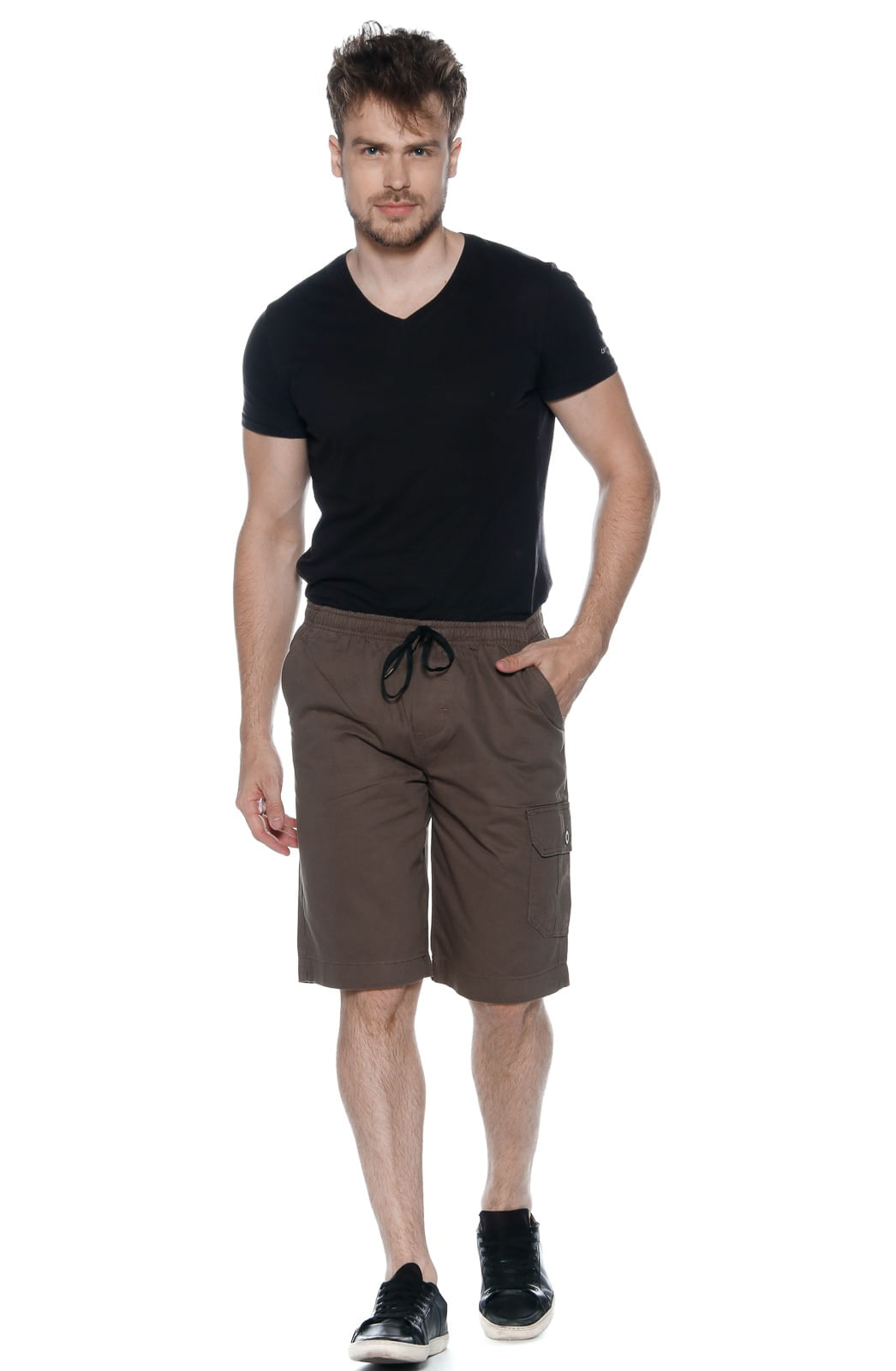 Bermuda Macaw Elástico Sarja 7731 Verde Musgo