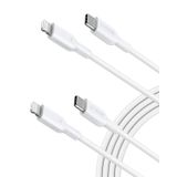 Cabo Usb C Para Lightning Anker Powerline Ii, Pacote Com 2 Pés, Branco