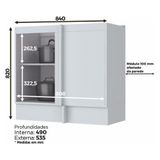 Balcão Canto Reto 1 Porta Sem Tampo Americana Branco - Móveis Henn Branco Hp