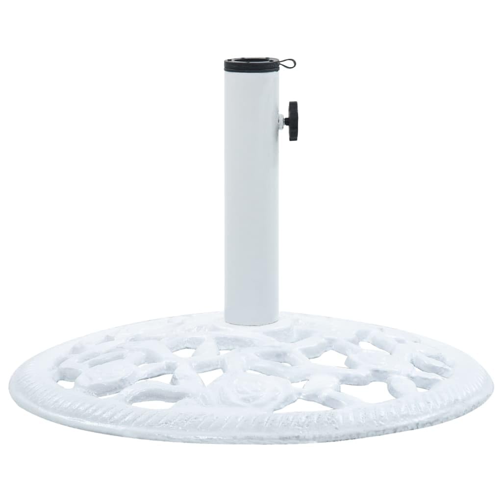 Base De Guarda-chuva Vidaxl Redonda 12kg Em Ferro Fundido Branco Ø48x33cm