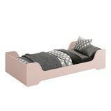 Cama Evolutiva 2 Em 1 Zaki Rosa Fosco E Colchão D33 - Reller Móveis Rosa Fosco