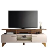 Rack Bancada Essenza 1.6 Off White-castanho Para Tv Até 60? - Hb Móveis Off White-castanho