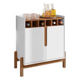 Aparador Barzinho Lizz Com Adega 2 Portas Branco-cedro - Casa D Branco-cedro