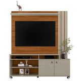 Estante Home Nevada 160cm Grigio Fosco-cinamomo Mel Para Tv Até 60? - Mobler Grigio Fosco-cinamomo Mel