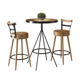 Conjunto Mesa Bistrô Viena E 2 Banquetas Moscou 98cm Amarula - Salaone Amarula