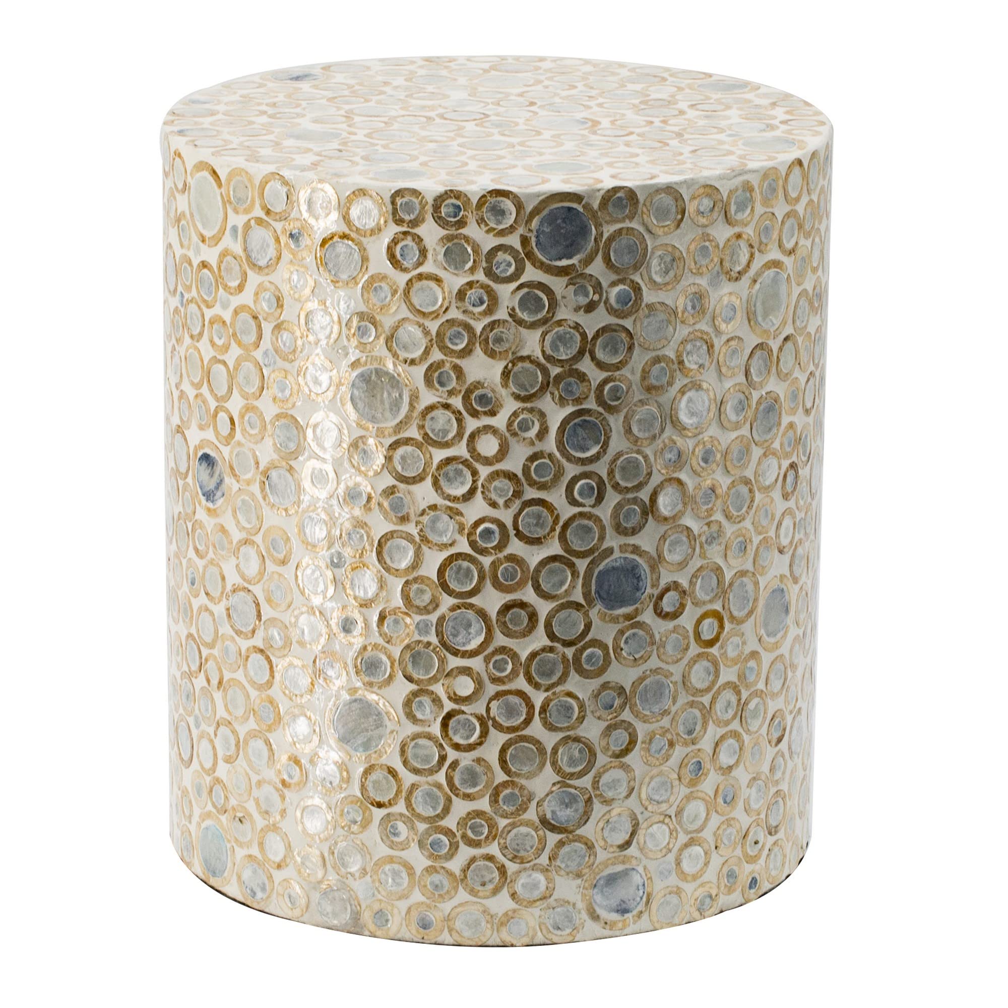 Banqueta Decorativa Accent Table Benjara Luxury Cilíndrica 40cm