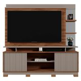 Estante Home Denver 180cm Grigio Fosco-cinamomo Mel Para Tv Até 60? - Mobler Grigio Fosco-cinamomo Mel