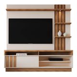 Estante Home Mariana 180cm Pérola Metalizado-amêndoa Para Tv Até 55? - Mobler Pérola Metalizado-amêndoa