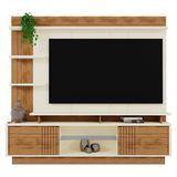 Estante Home Vinhedos 200cm Off White-amêndoa Para Tv Até 65? - Mobler Off White-amêndoa