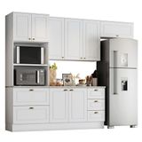 Cozinha Completa Americana 4 Peças Com Balcão 120cm Branco - Móveis Henn Branco