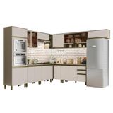 Cozinha Completa De Canto 10 Peças Connect Duna-cristal Com Torre Quente E Aéreo Vidro - Móveis Henn Duna-cristal