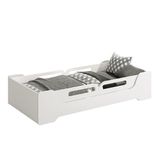 Cama Evolutiva Zaki Branco Fosco Com 2 Kits Proteção Lateral Usinada E Colchão D33 - Reller Móveis Branco Fosco
