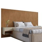 Cabeceira Florença Para Cama De Casal E Queen Com 2 Mesas De Apoio Cedro-off White - Casa D Cedro-off White