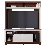 Estante Home Theater Belaya Nogueira Real-off White Matte Para Tv Até 65? - Colibri Nogueira Real-off White Matte