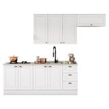 Cozinha Completa Americana 5 Peças Sem Vidro Branco - Móveis Henn Branco Hp