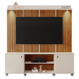 Estante Home Madison 160cm Pérola Metalizado-cinamomo Mel Para Tv Até 70? - Mobler Pérola Metalizado-cinamomo Mel