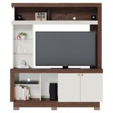 Estante Home Theater Valença Nogueira Real-off White Para Tv Até 50? - Colibri Nogueira Real-off White
