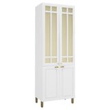 Paneleiro Firenze 80cm 4 Portas Branco Com Vidro Reflecta - Indékes Branco