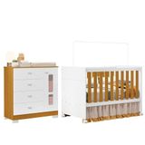 Jogo De Quarto Infantil New Katatau Cômoda E Berço Mini Cama Branco Fosco-savana - Reller Móveis Branco Fosco-savana