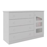Cômoda Infantil Eloisa 1 Porta E 4 Gavetas Branco - Phoenix Baby Branco