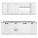 Cozinha Completa Americana 9 Peças Sem Vidro Branco - Móveis Henn Branco Hp