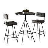 Conjunto Mesa Bistrô Viena E 2 Banquetas Madri 93cm Preto - Salaone Preto
