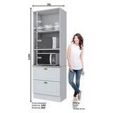 Torre Quente 2 Fornos Americana Branco Com Tampo Calcare - Móveis Henn Branco Hp