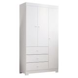 Guarda Roupa Infantil Duda 3 Portas E 3 Gavetas Branco - Phoenix Baby Branco