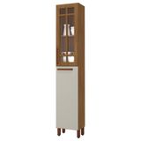Paneleiro Monza 40cm 2 Portas Freijó-off White Com Vidro Incolor - Indékes Freijó-off White