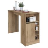 Bancada Ilha Mesa Gourmet Dinamarca 140cm 1 Porta Castani - Indékes Castani