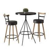 Conjunto Mesa Bistrô Viena E 2 Banquetas Moscou 98cm Preto - Salaone Preto