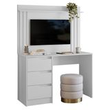 Escrivaninha Com Painel Doble Branco Para Tv Até 42 - Móveis Albatroz Branco