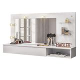 Penteadeira Camarim Suspensa Lumiere Branco Fosco - Mobler Branco Fosco