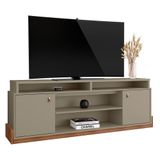 Rack Bancada Montana 188cm Grigio Fosco-cinamomo Mel Para Tv Até 75? - Mobler Grigio Fosco-cinamomo Mel