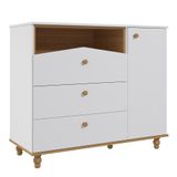 Cômoda Infantil Casinha 1 Porta E 3 Gavetas Branco-nature - Permóbili Baby Branco-nature