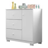 Cômoda Infantil Duda 1 Porta E 3 Gavetas Branco - Phoenix Baby Branco