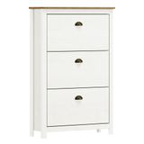 Sapateira Topázio 3 Gavetas Branco-freijó - Finestra Móveis Branco-freijó