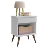 Mesa De Apoio Infantil Retrô Alice Com 1 Gaveta Branco - Pr Baby Branco