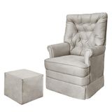 Poltrona De Amamentação Alana Com Balanço E Puff Suede Bege - Phoenix Baby Suede Bege