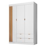 Guarda Roupa Infantil Ayla 3 Portas E 4 Gavetas Branco Acetinado - Phoenix Baby Branco Acetinado