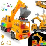 Brinquedo Caminhão Escavadeira Infantil Som E Luzes