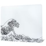 Mouse Pad De Vidro Para Jogos Gmkwtl Branco Kanagawa 41x31cm