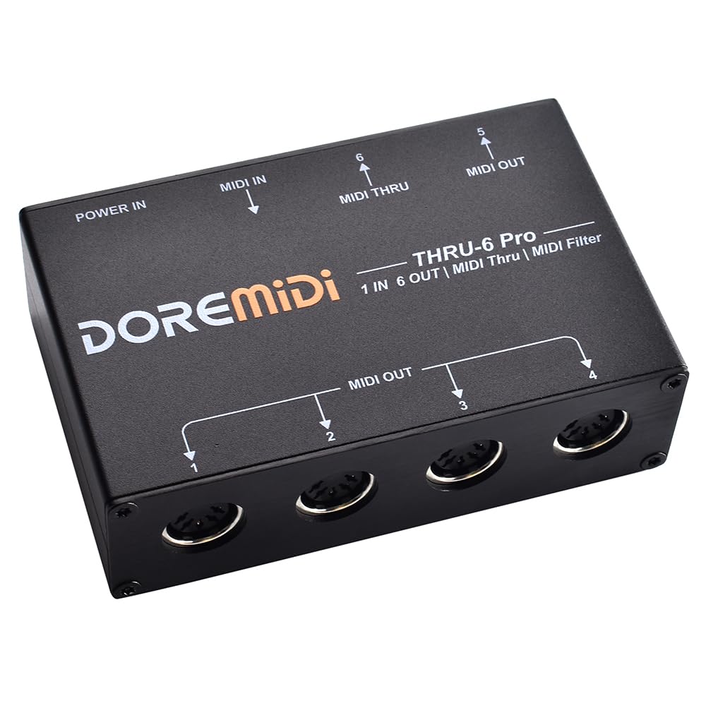Divisor Midi+filtro Doremidi Thru-6 Pro Box Com Saída Usb