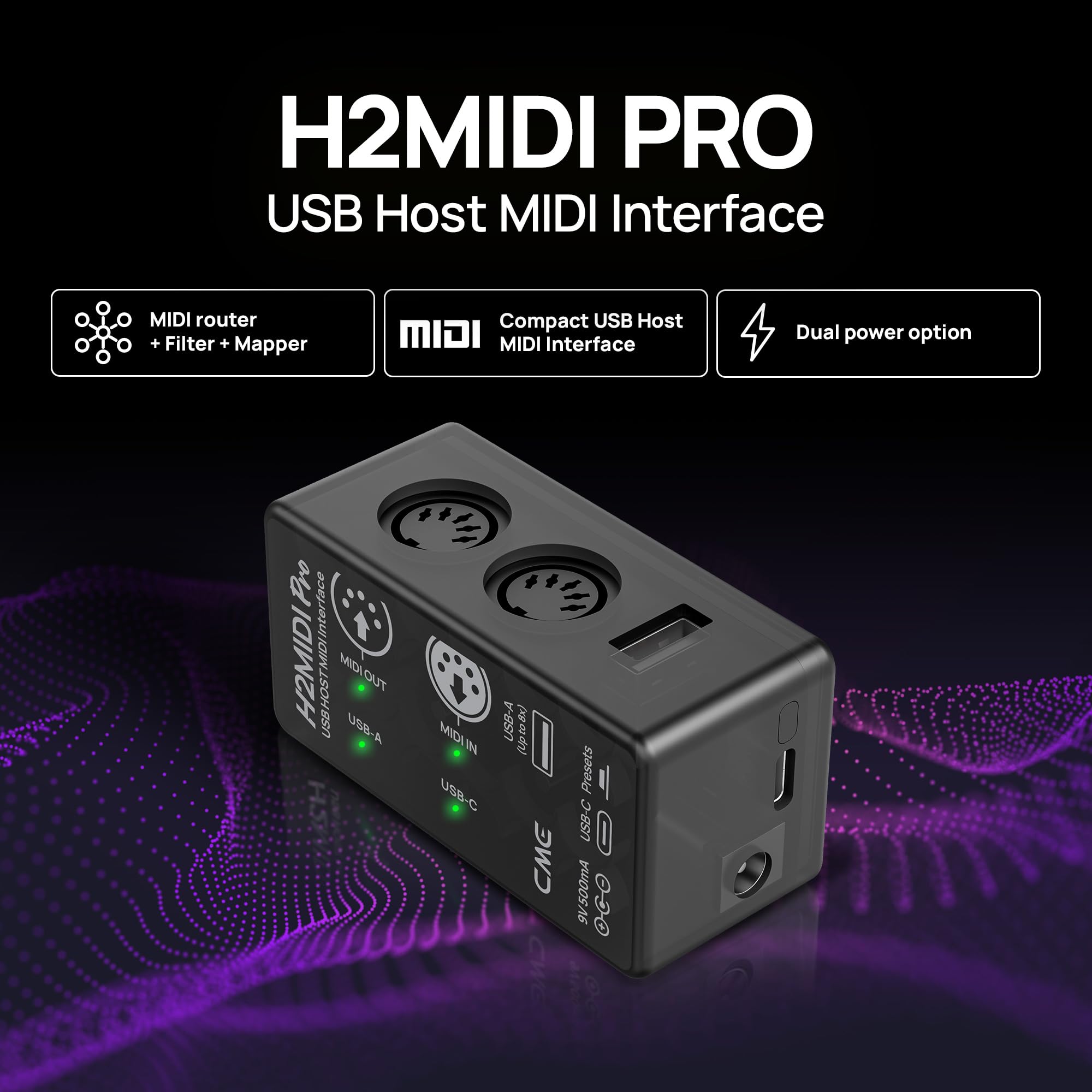 Interface Midi Usb Host Cme H2midi Pro Com Roteador, Filtro E Mapa