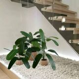 9 Plantas Artificiais Com Folhas Verdes Realistas Material De Silicone Premium Decoração Tipo Jardim Interno