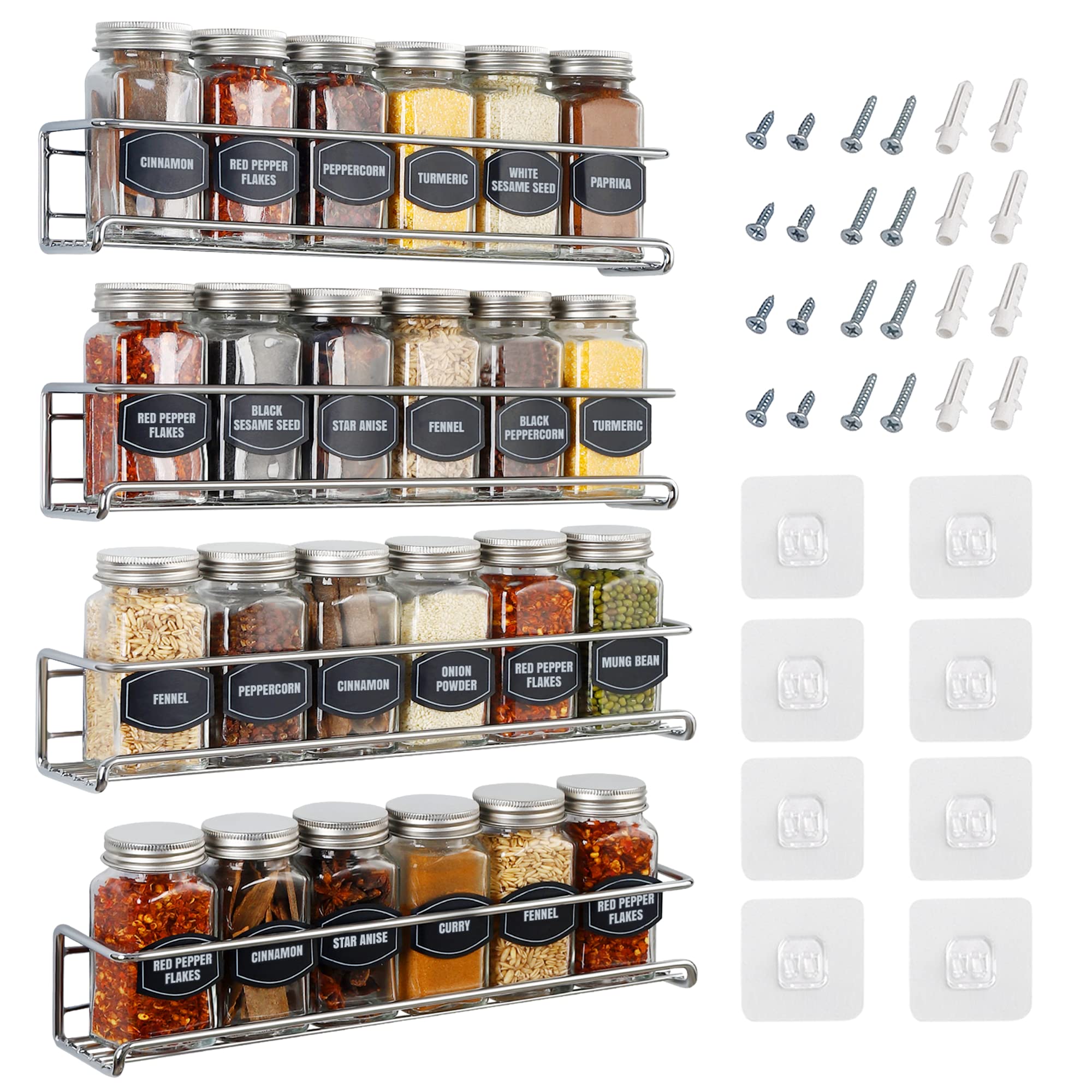 Spice Rack Ultimate Hostess Montado Na Parede, Cromado De 4 Camadas