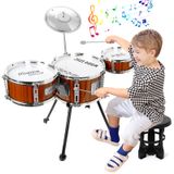 Conjunto De Bateria Infantil Twfric Jazz Drums Kit Com Banquinho De 3 A 5 Anos