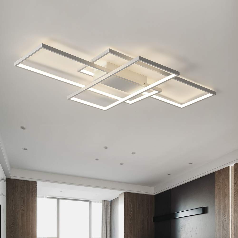 Luz De Teto Okes Modern Dimmable Led 78w Branca 90x50x8cm