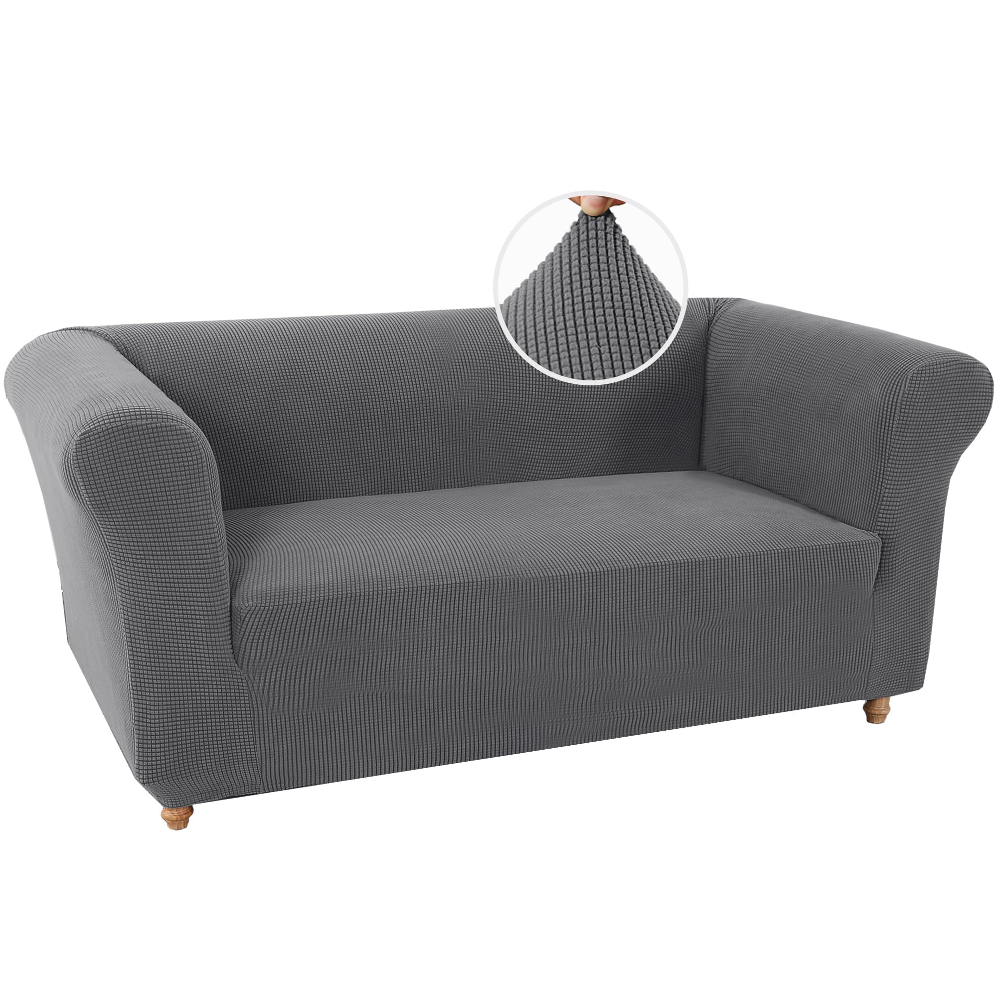 Capa De Sofá Turquoize Stretch Para Chesterfield Loveseat Grey