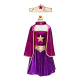 Fantasia: Vestido Great Pretenders Superhero Star Com Capa E Corvo